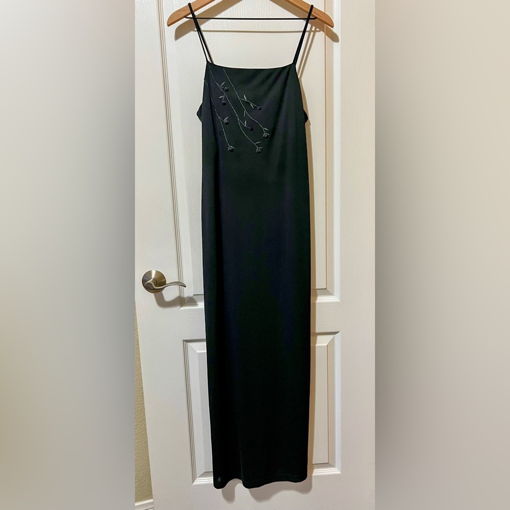 City Triangles Long Evening Prom Party Beaded Black Dress Women’s Medium